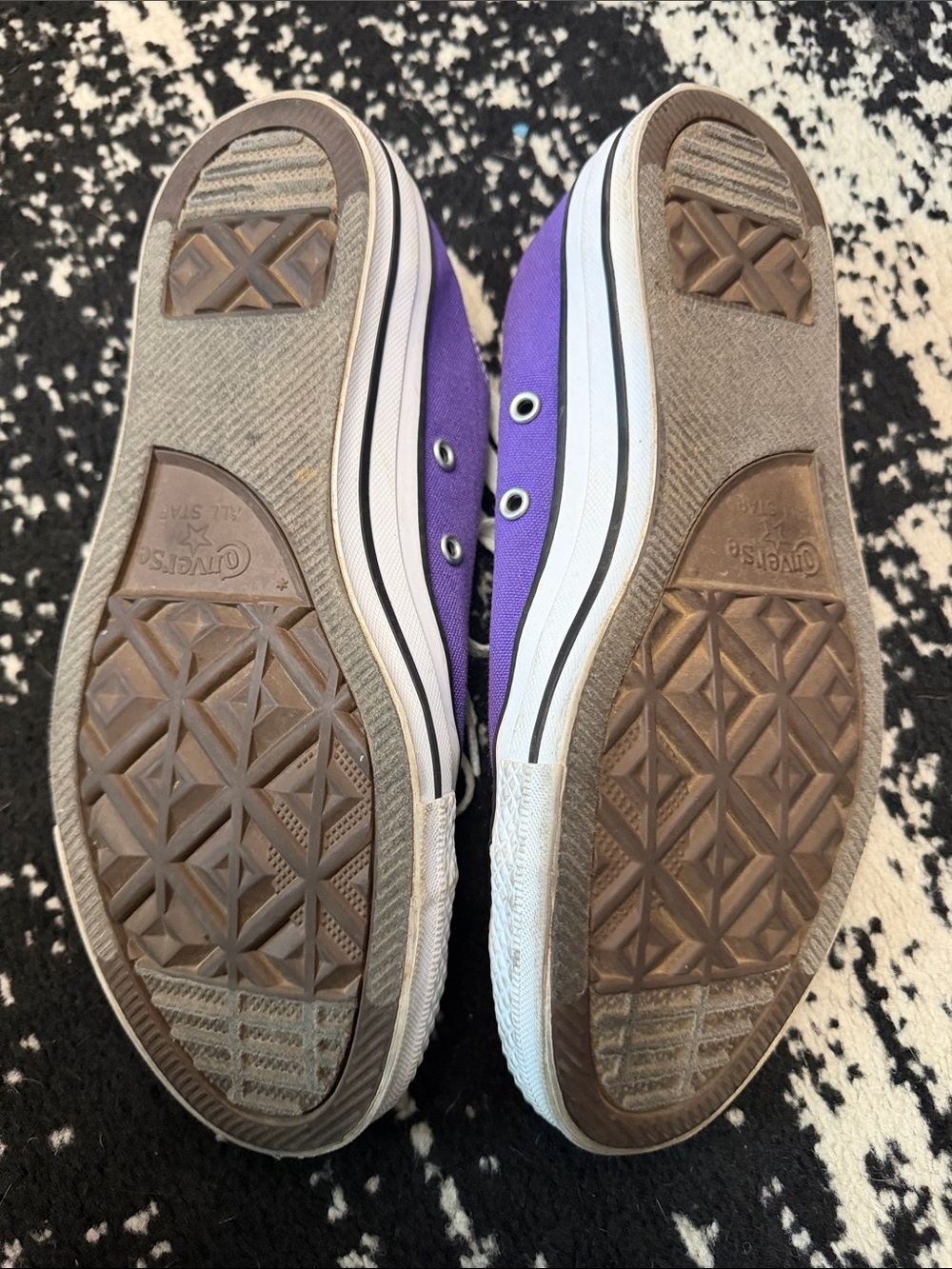 Converse Women’s Purple Low Top Canvas Sneakers with White Laces - Picture 4 of 5